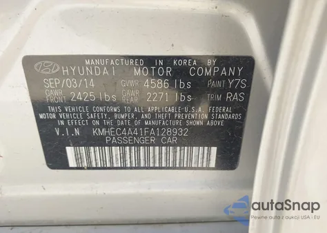 2015 Hyundai Sonata Hybrid Limited from USA, damaged, VIN KMHEC4A41FA128932